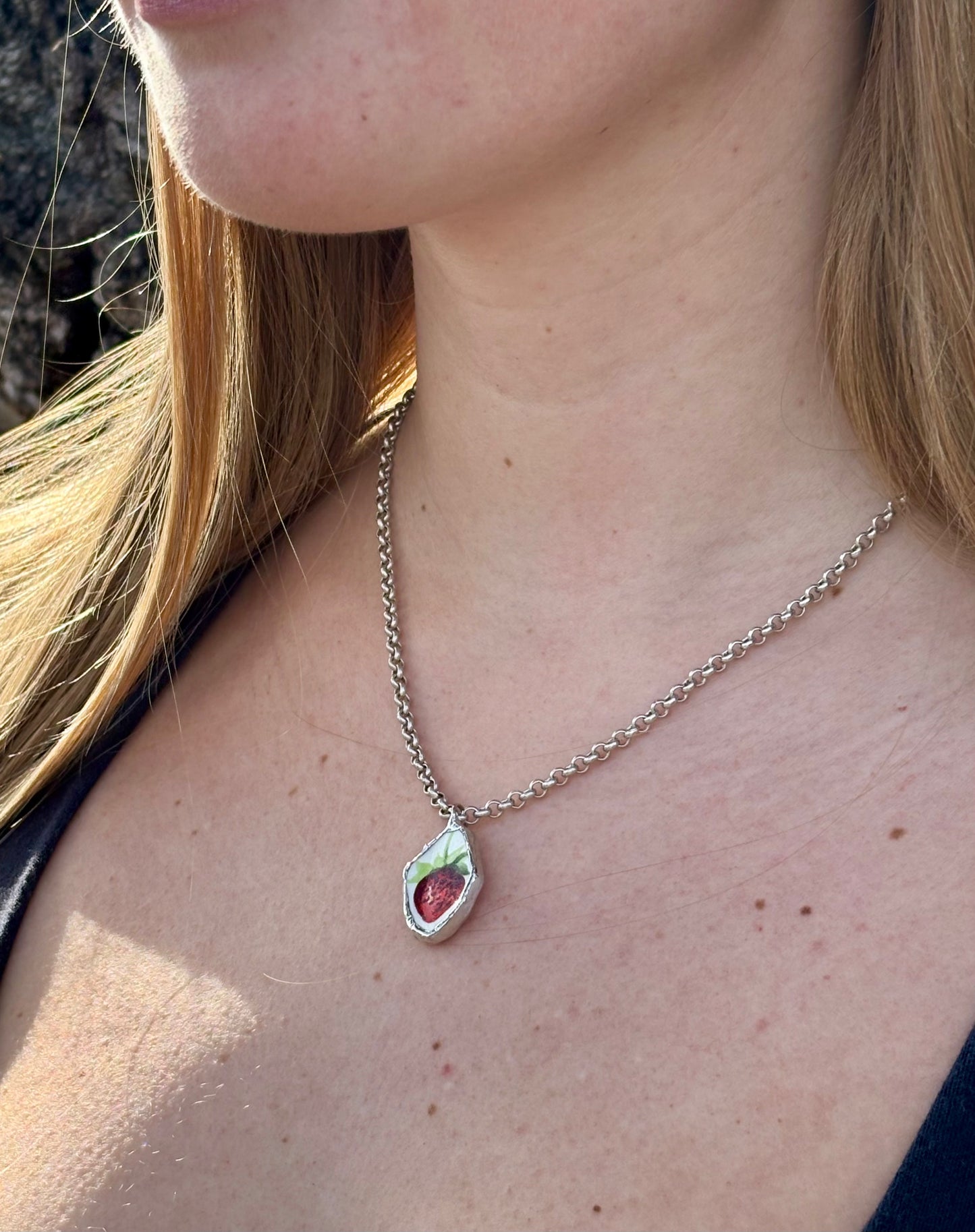 Strawberry Ceramic Necklace