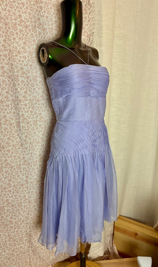 Pleated Lilac Midi Dress
