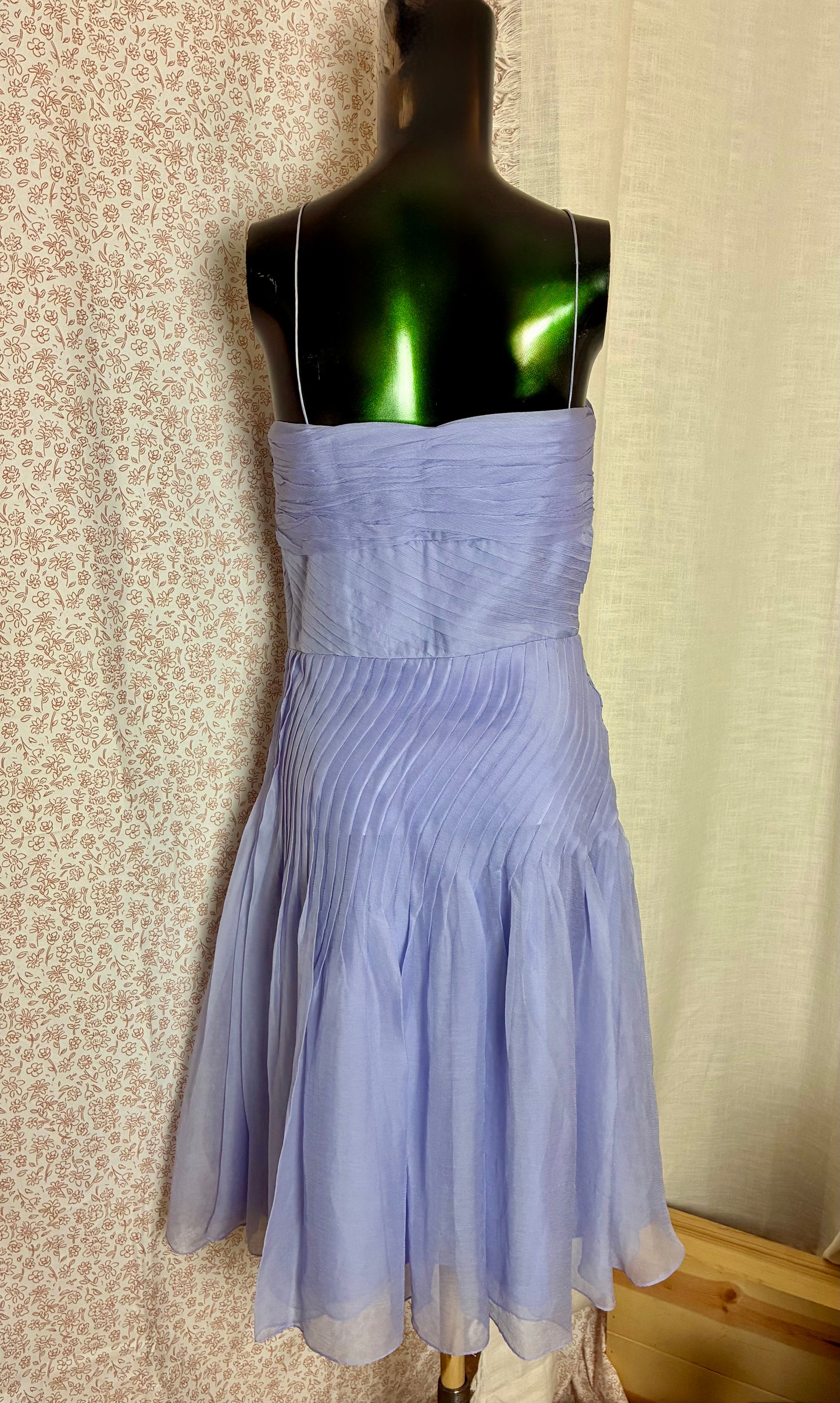 Pleated Lilac Midi Dress