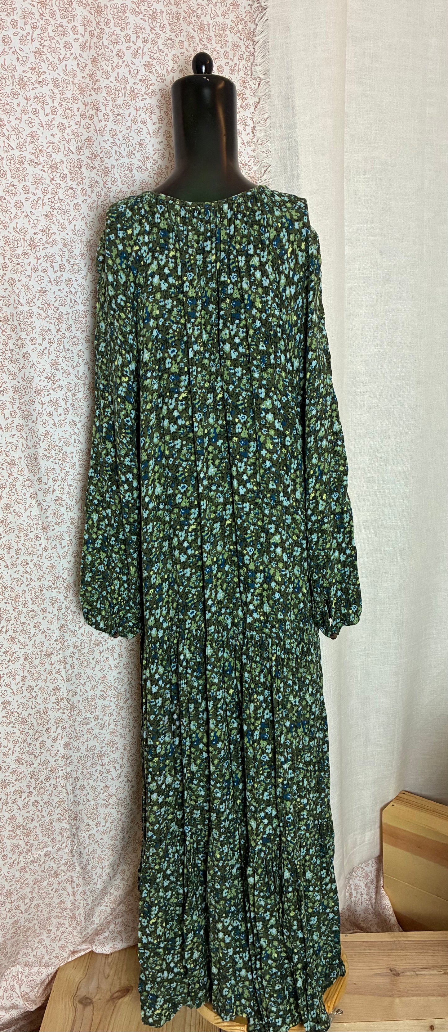 Green Floral Maxi Dress