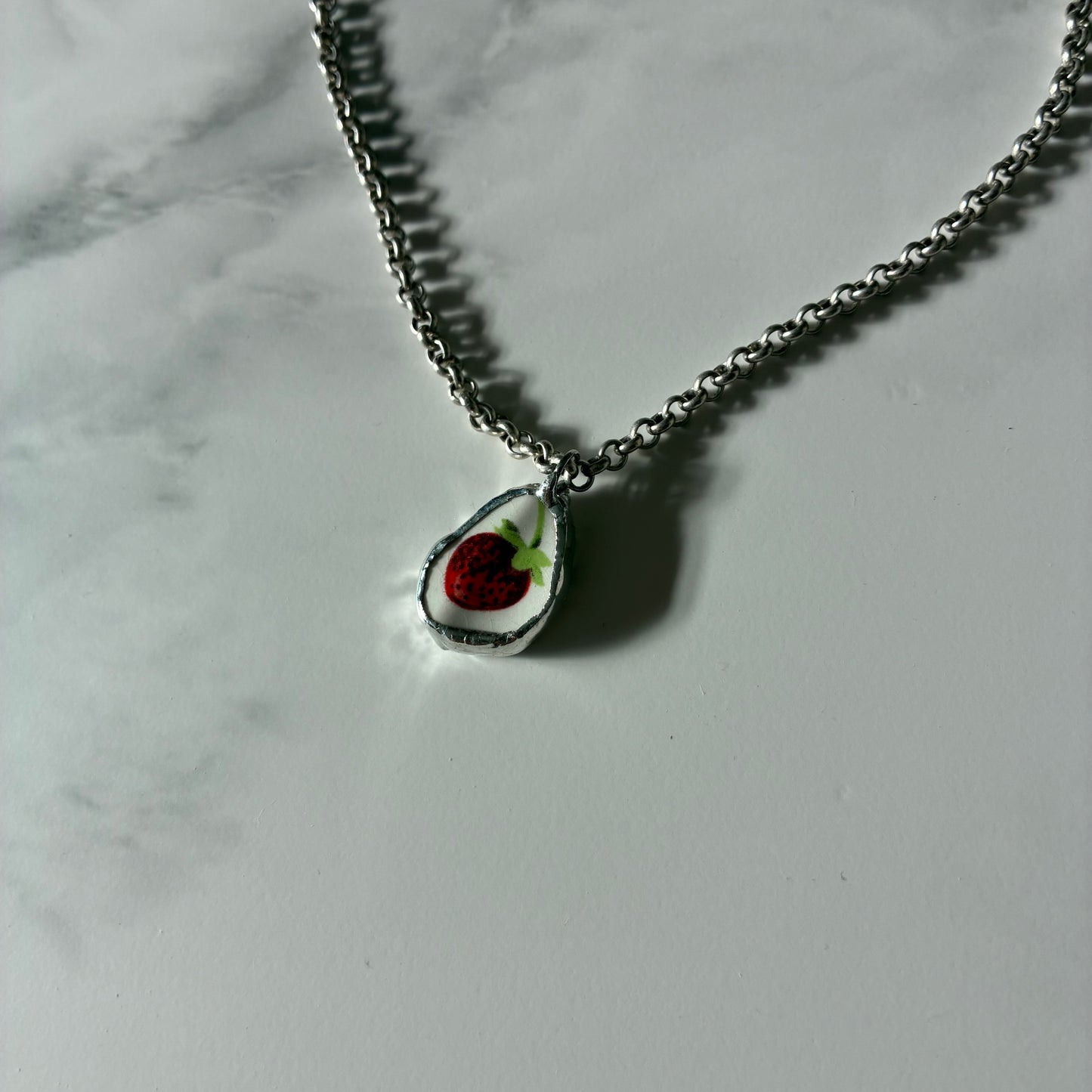 Strawberry 2 Ceramic Necklace