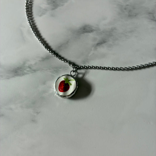 Strawberry 9 Ceramic Necklace