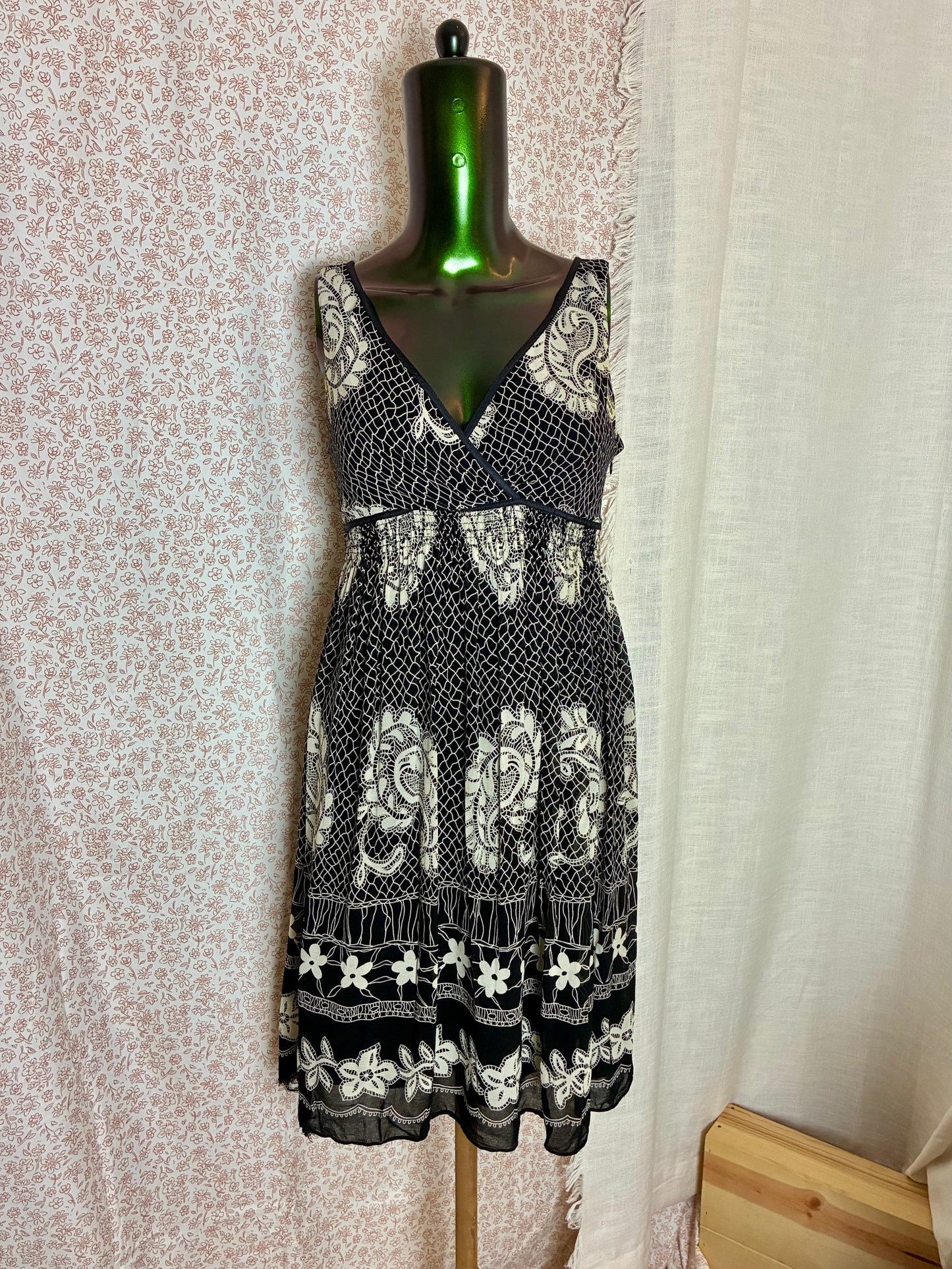 Black and White Floral Dress