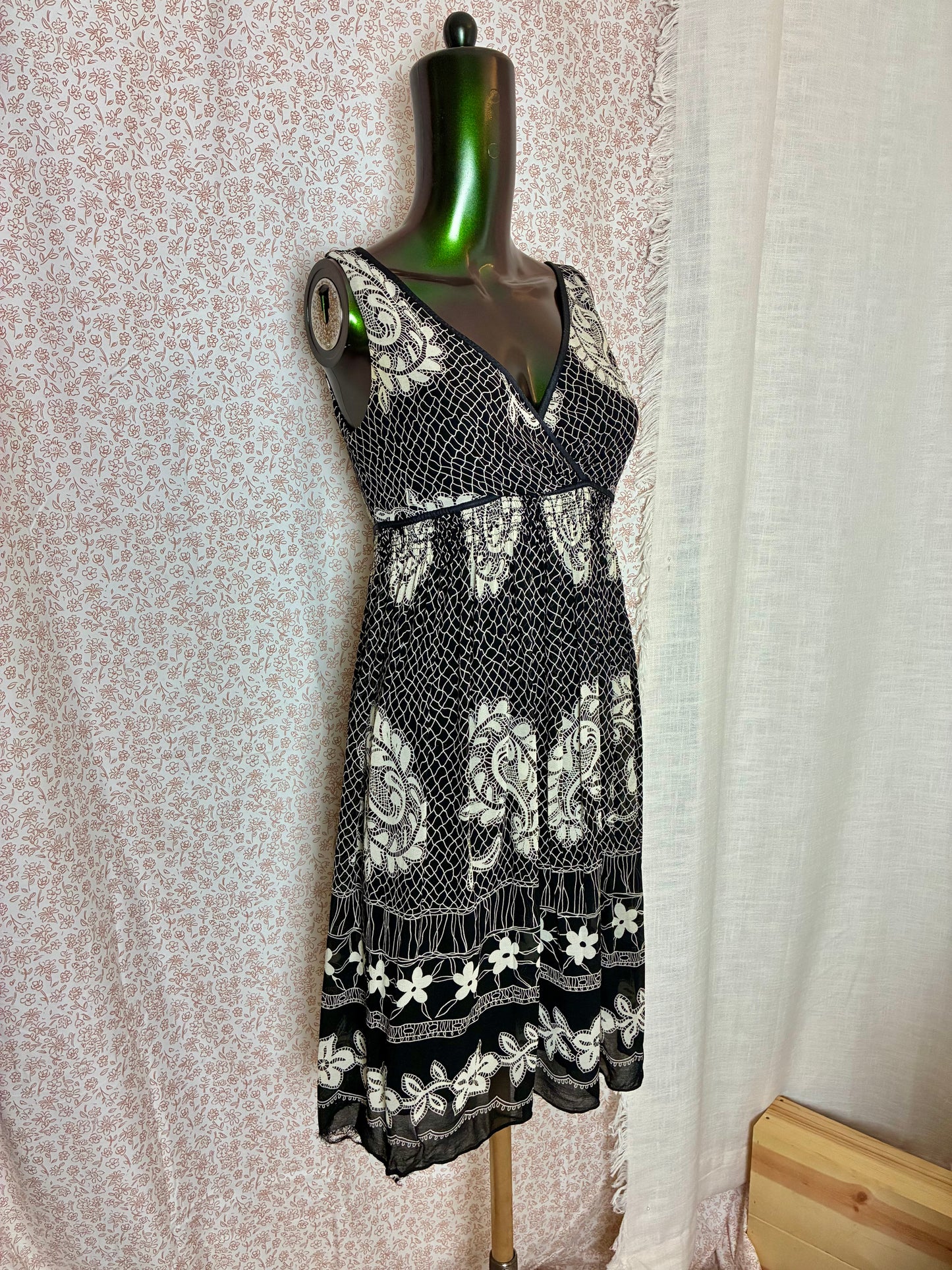 Black and White Floral Dress