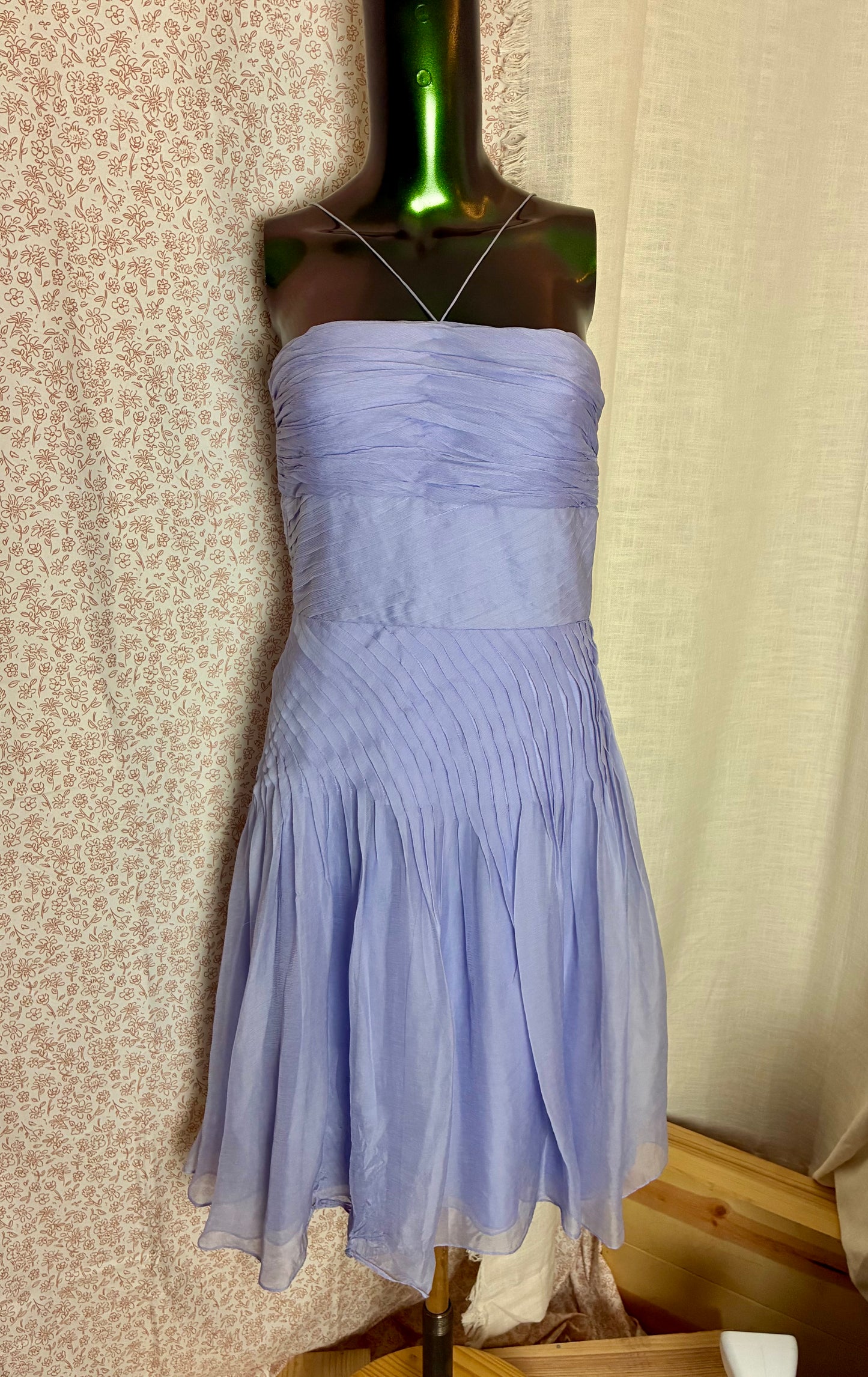 Pleated Lilac Midi Dress