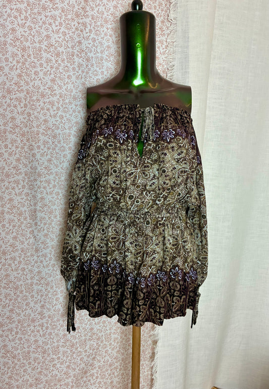 Brown Paisley Romper