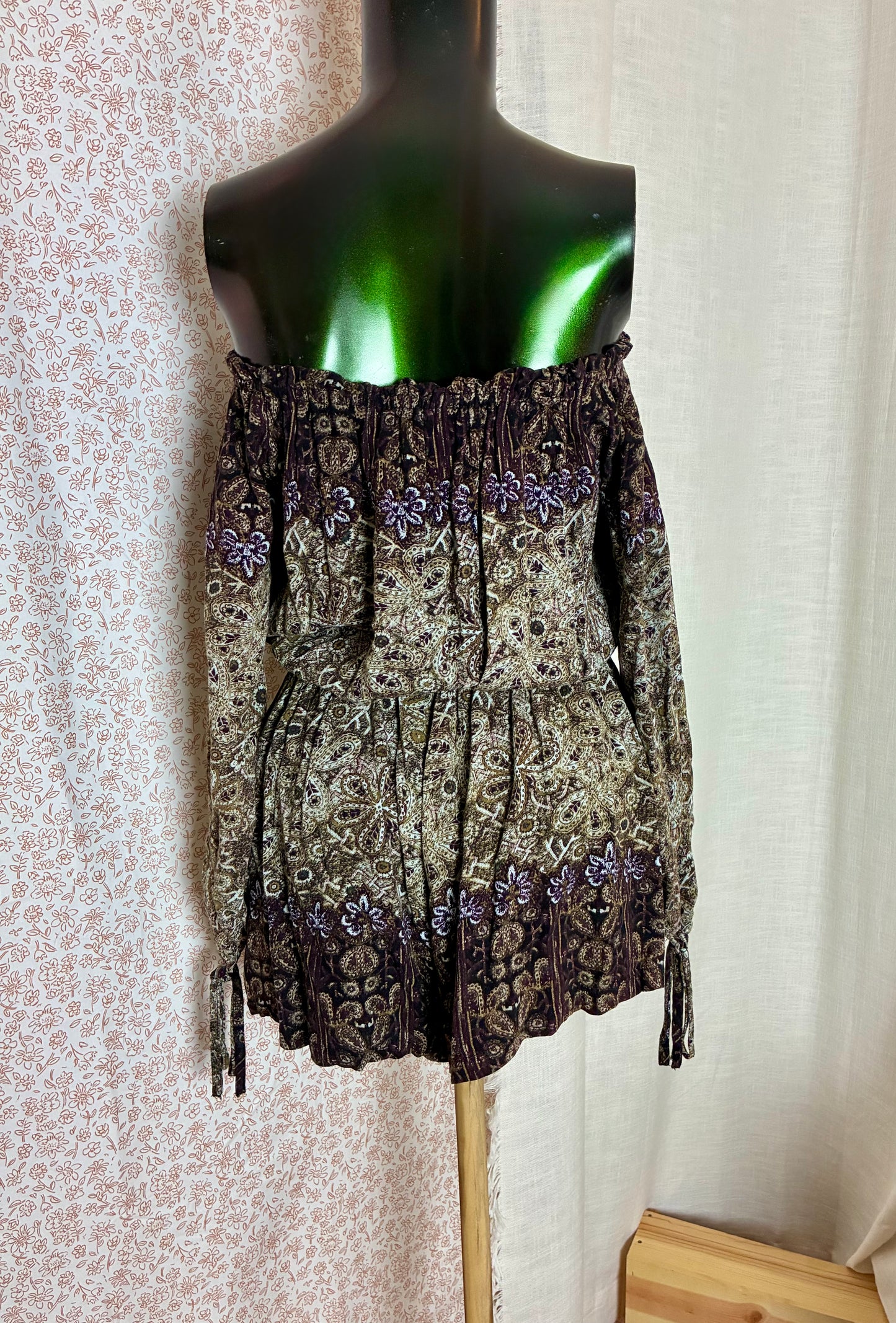 Brown Paisley Romper