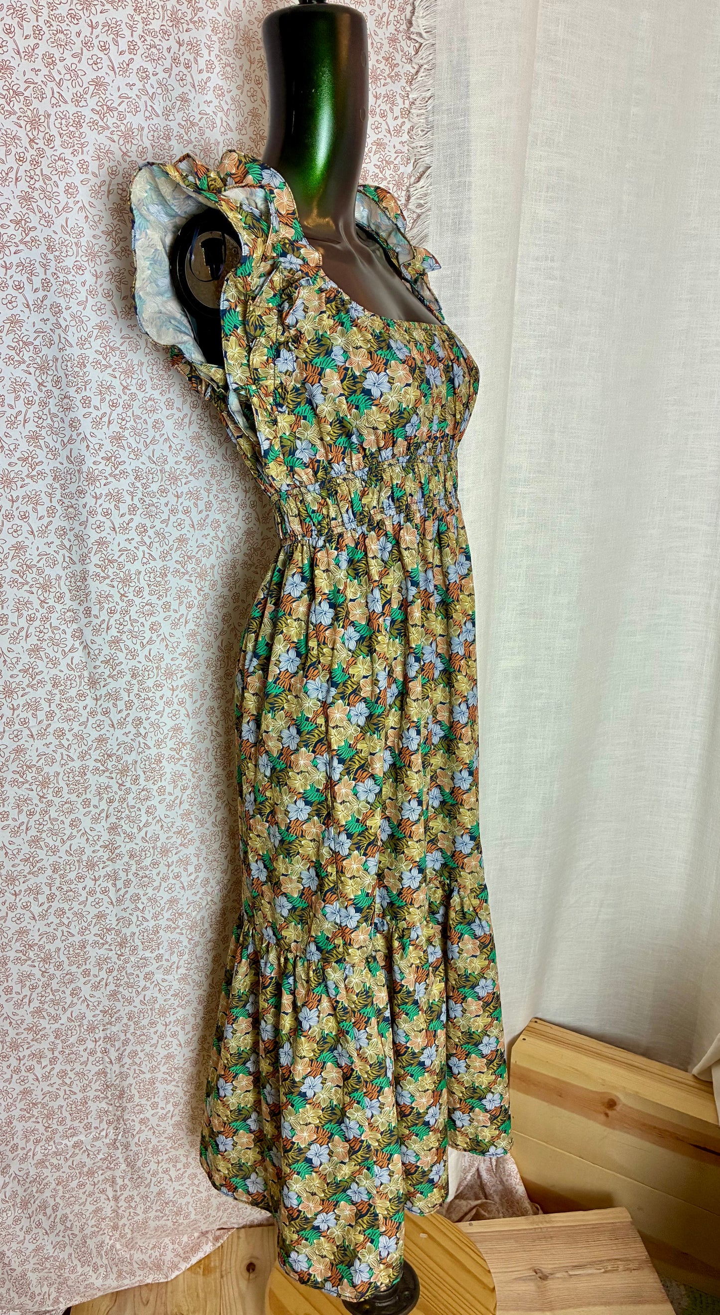 Lush Green Floral Dress