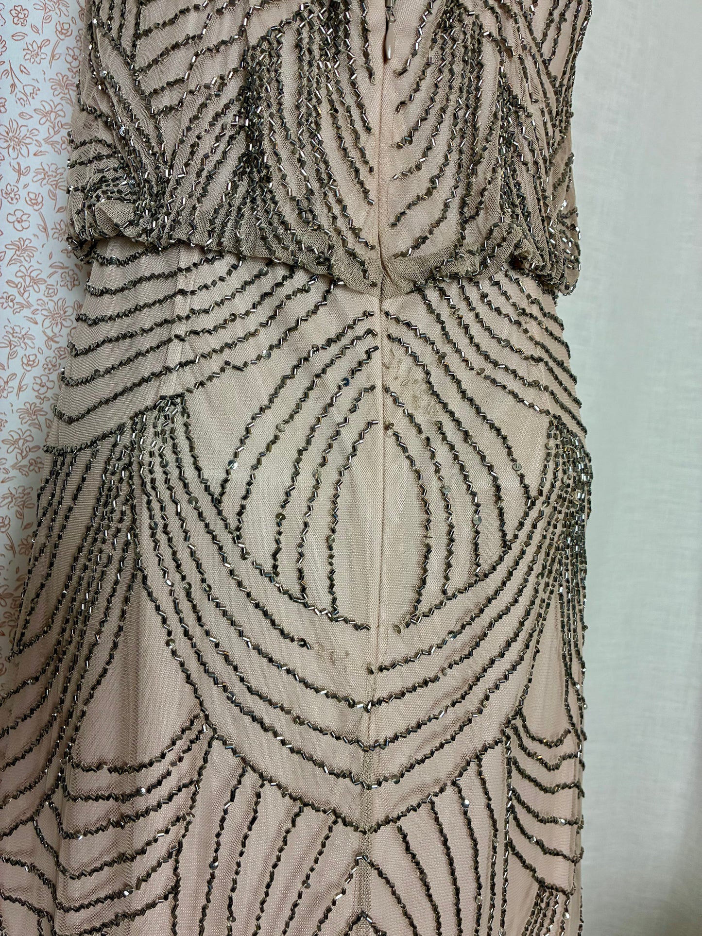 Beaded Blush Maxi Dress