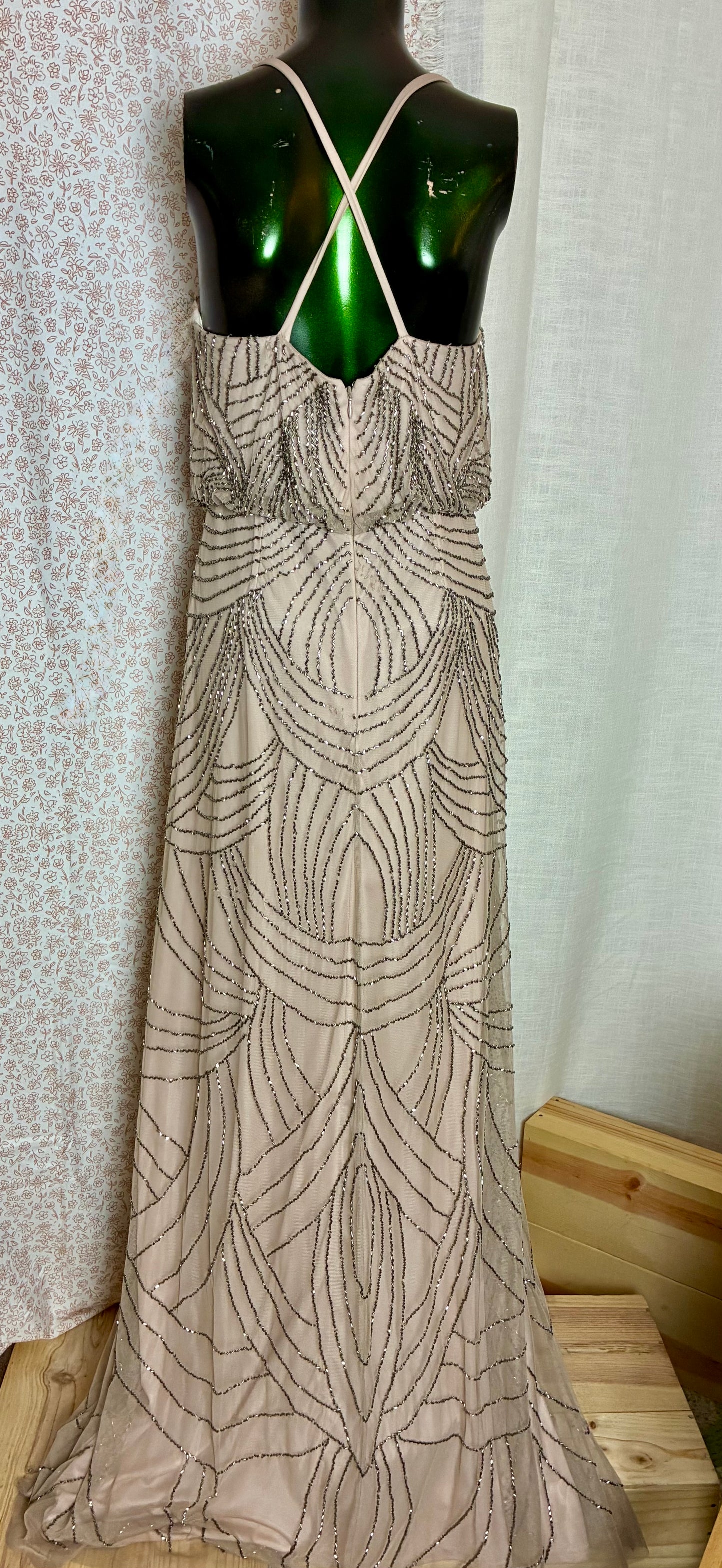 Beaded Blush Maxi Dress