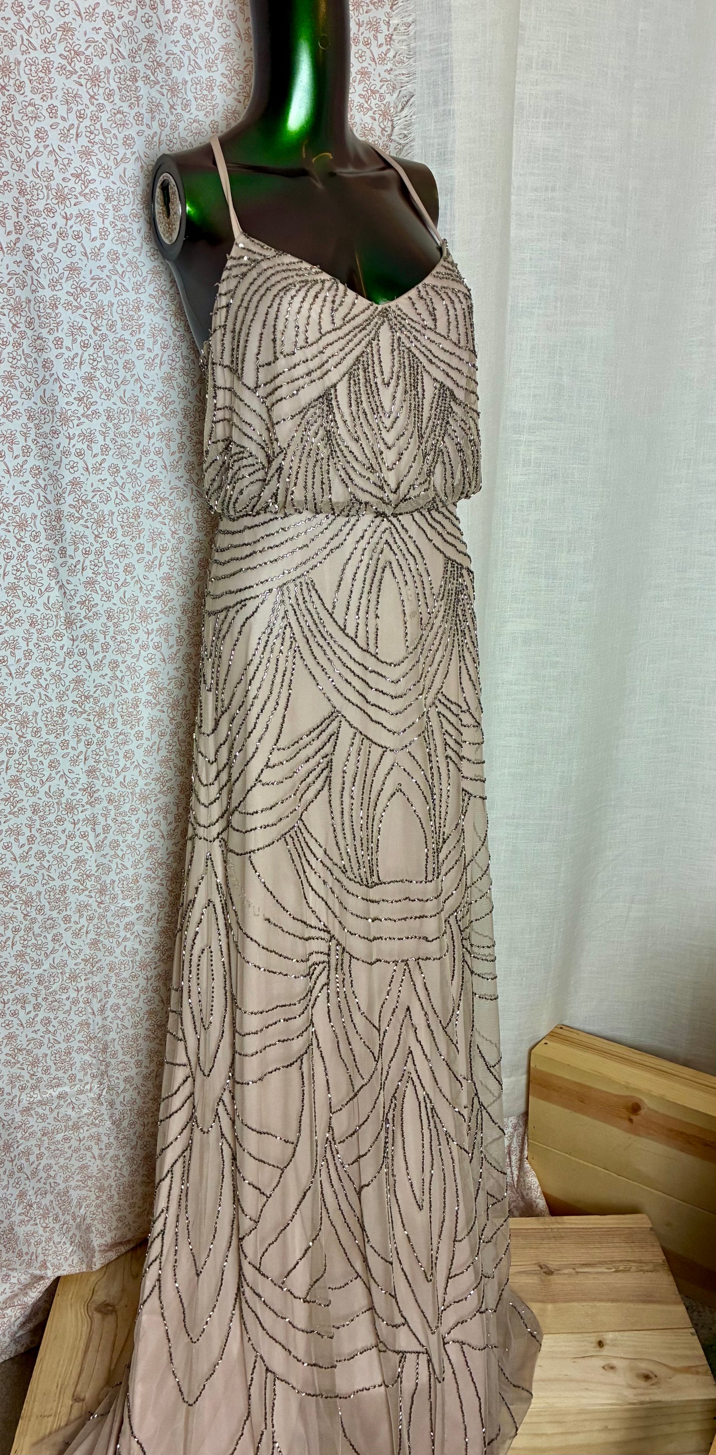 Beaded Blush Maxi Dress