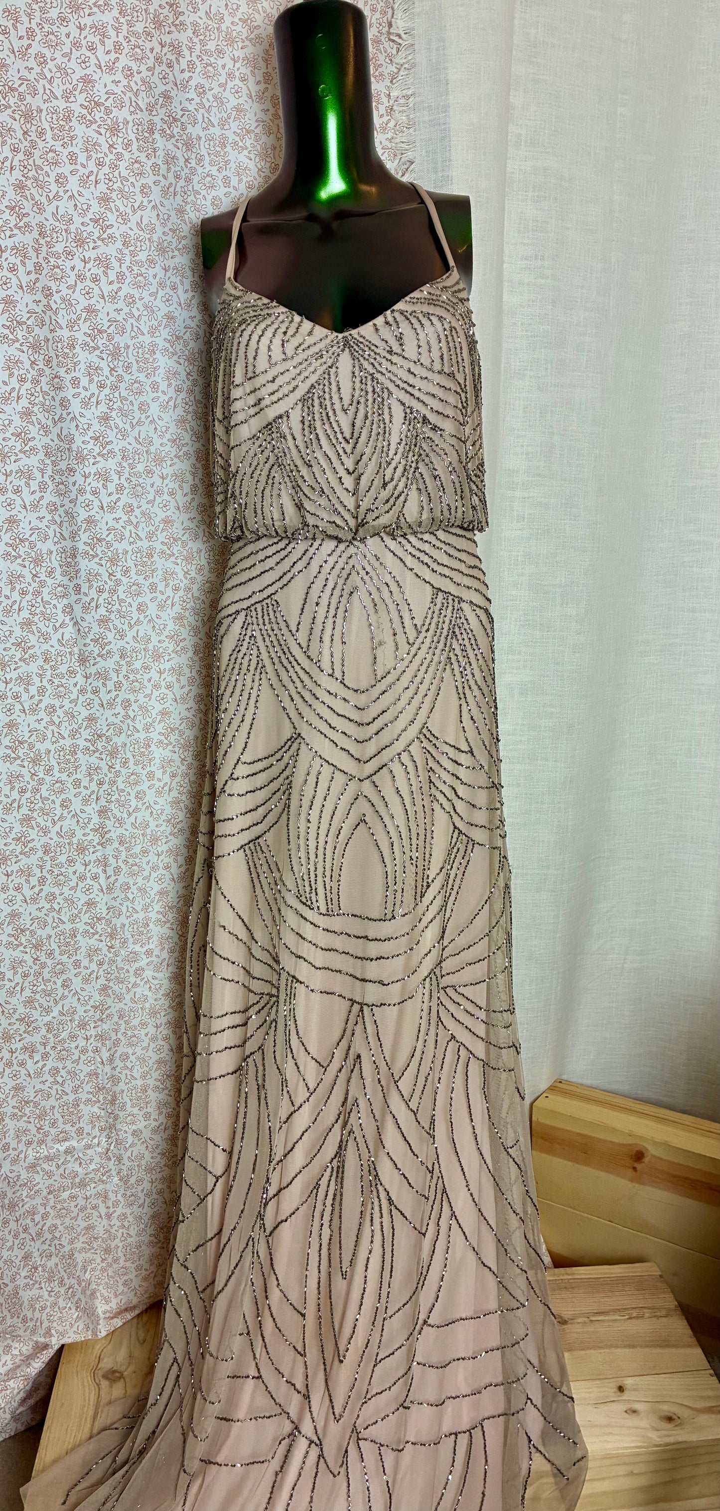 Beaded Blush Maxi Dress