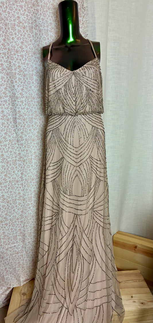 Beaded Blush Maxi Dress