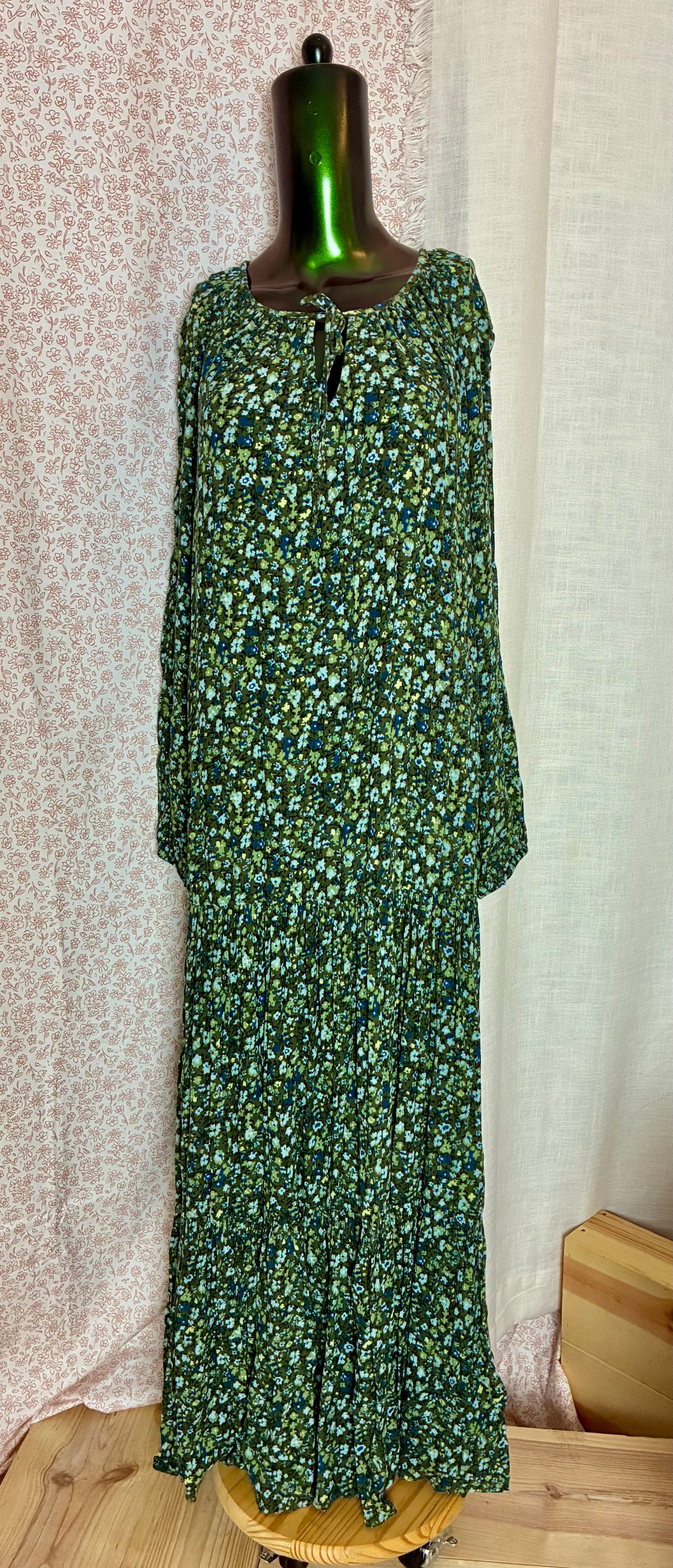 Green Floral Maxi Dress