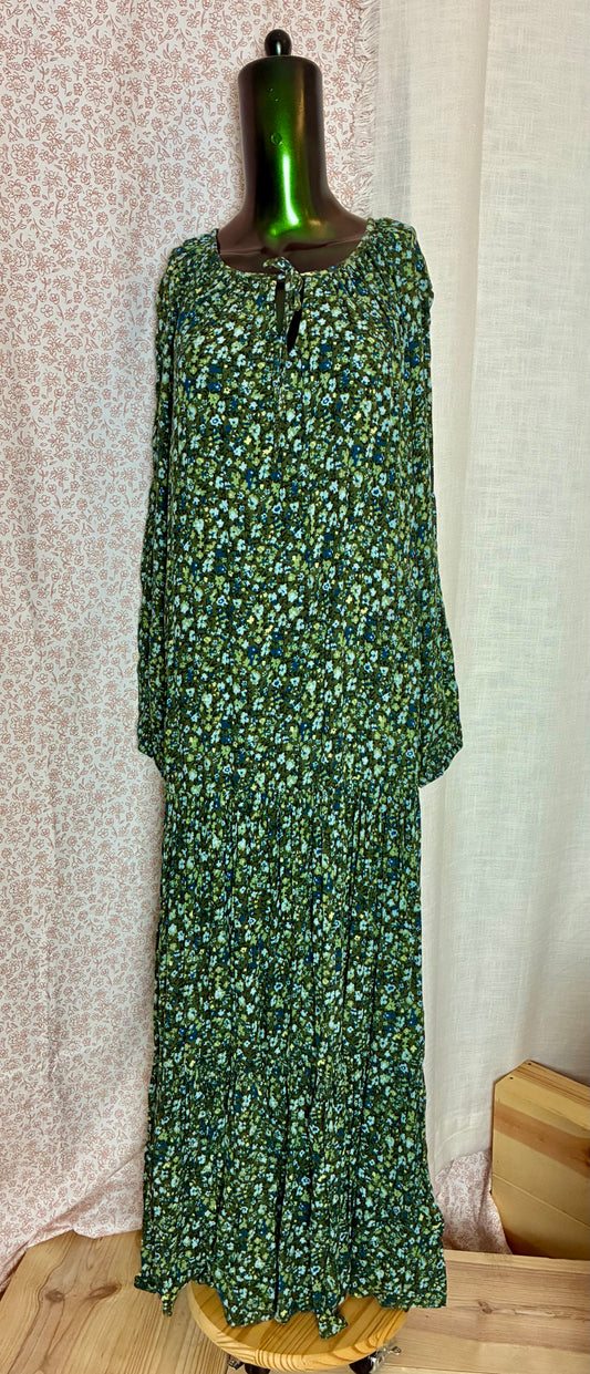 Green Floral Maxi Dress