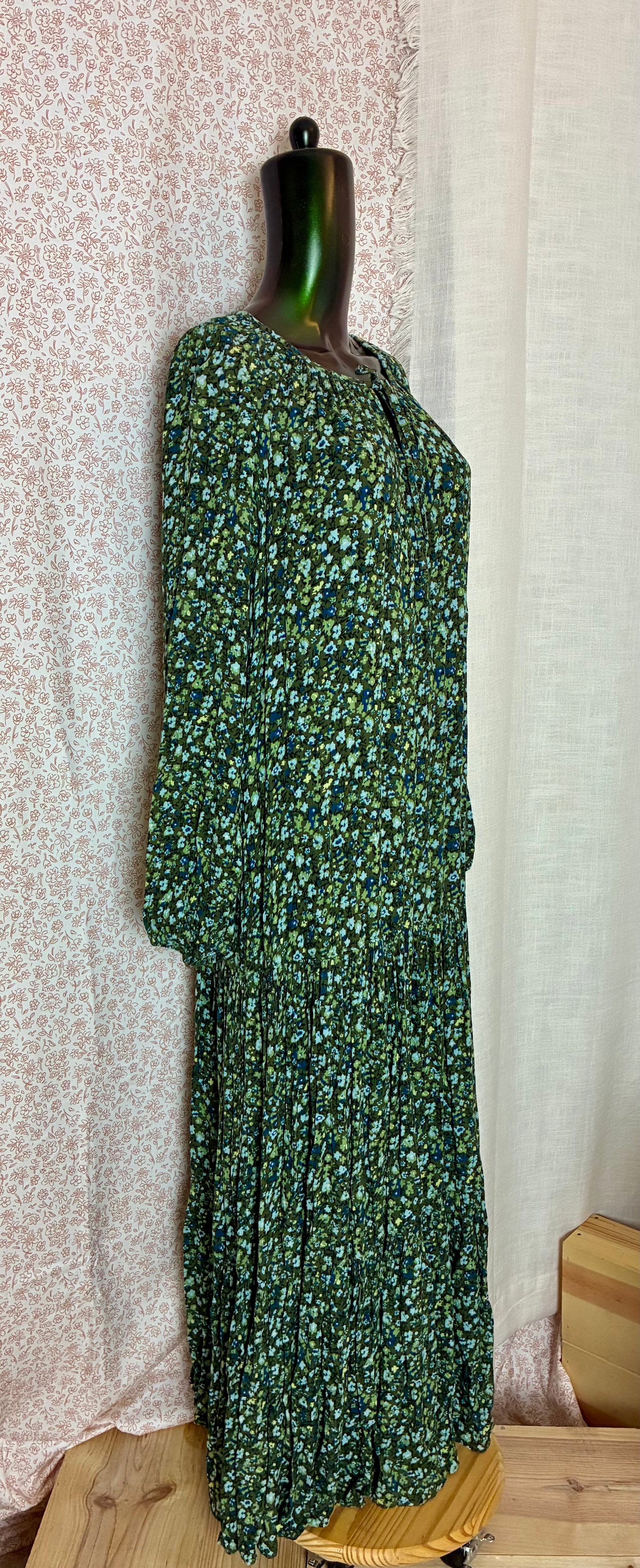 Green Floral Maxi Dress