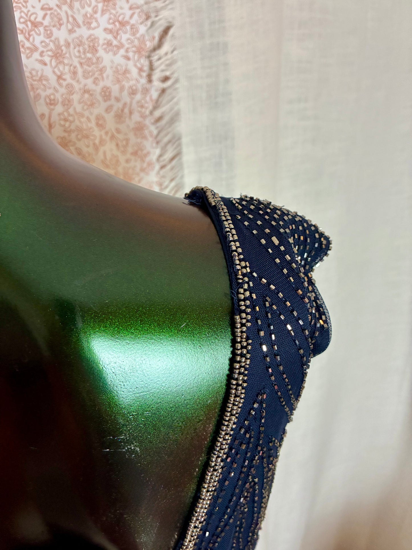 Beaded Navy Maxi Dress