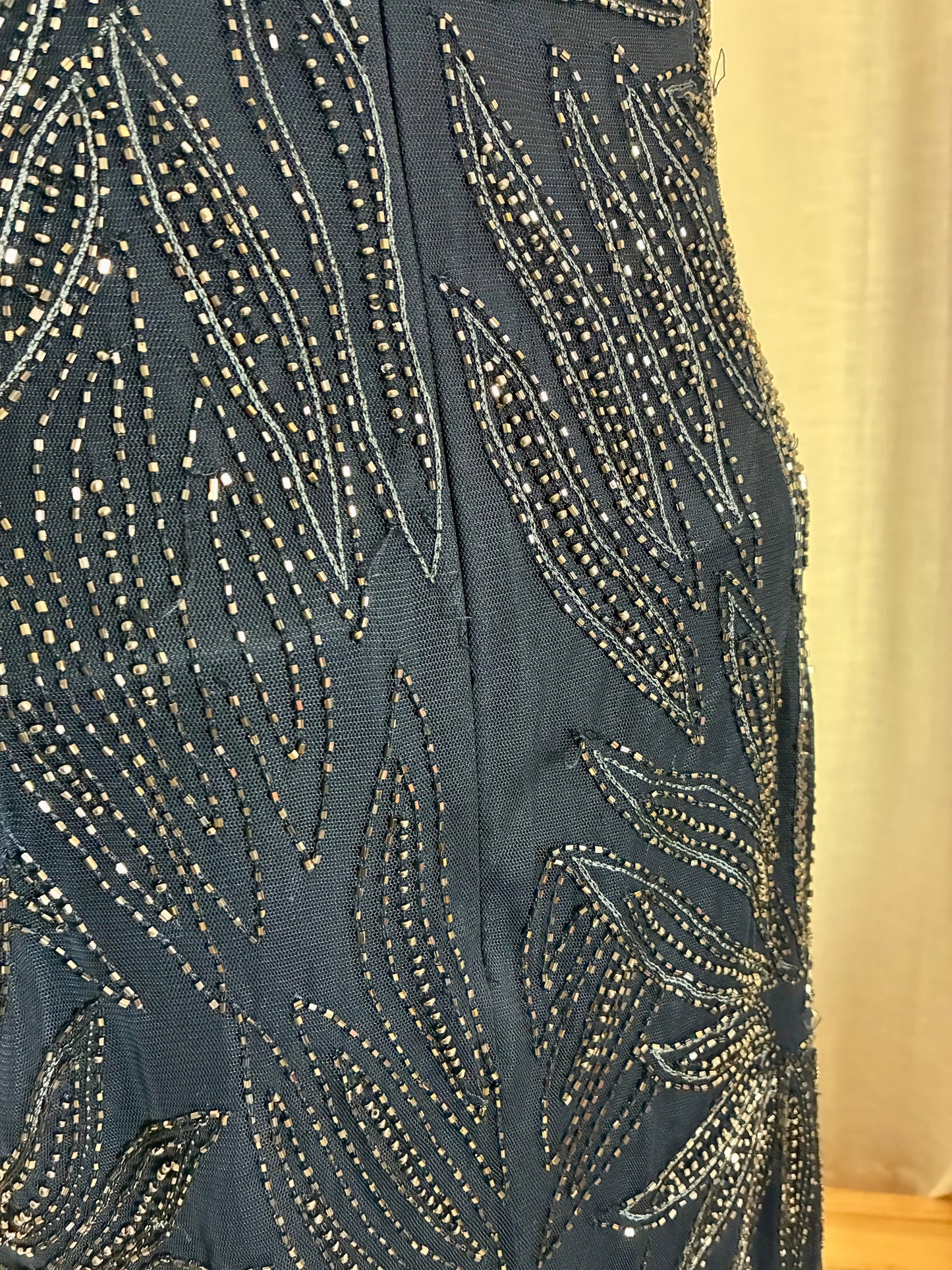 Beaded Navy Maxi Dress