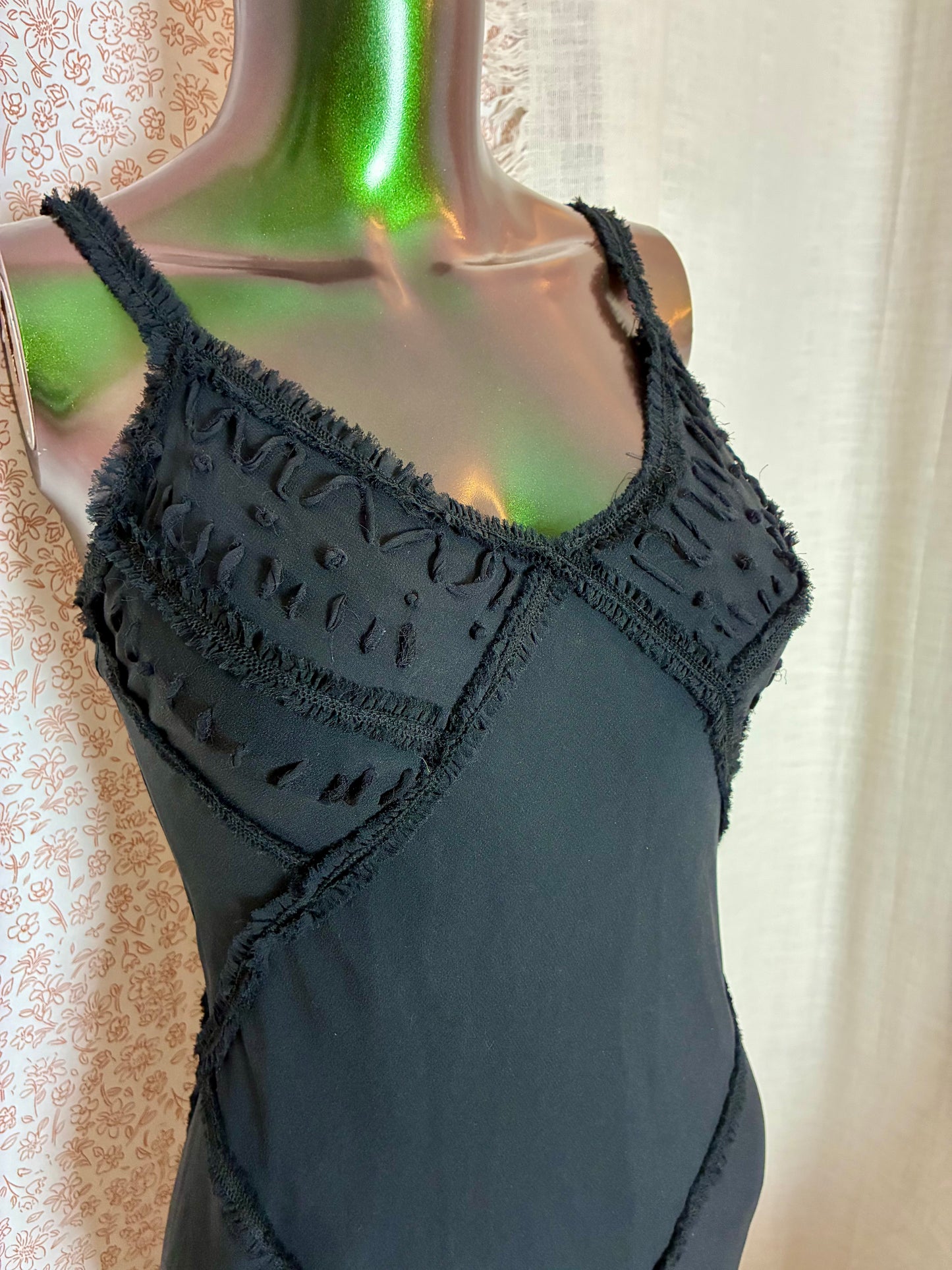 Black Ruffle Midi Dress