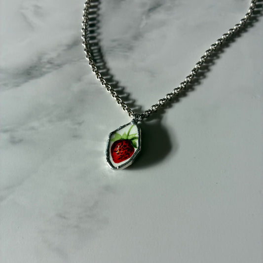 Strawberry Ceramic Necklace
