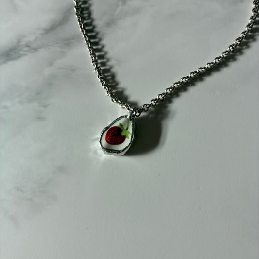 Strawberry 2 Ceramic Necklace