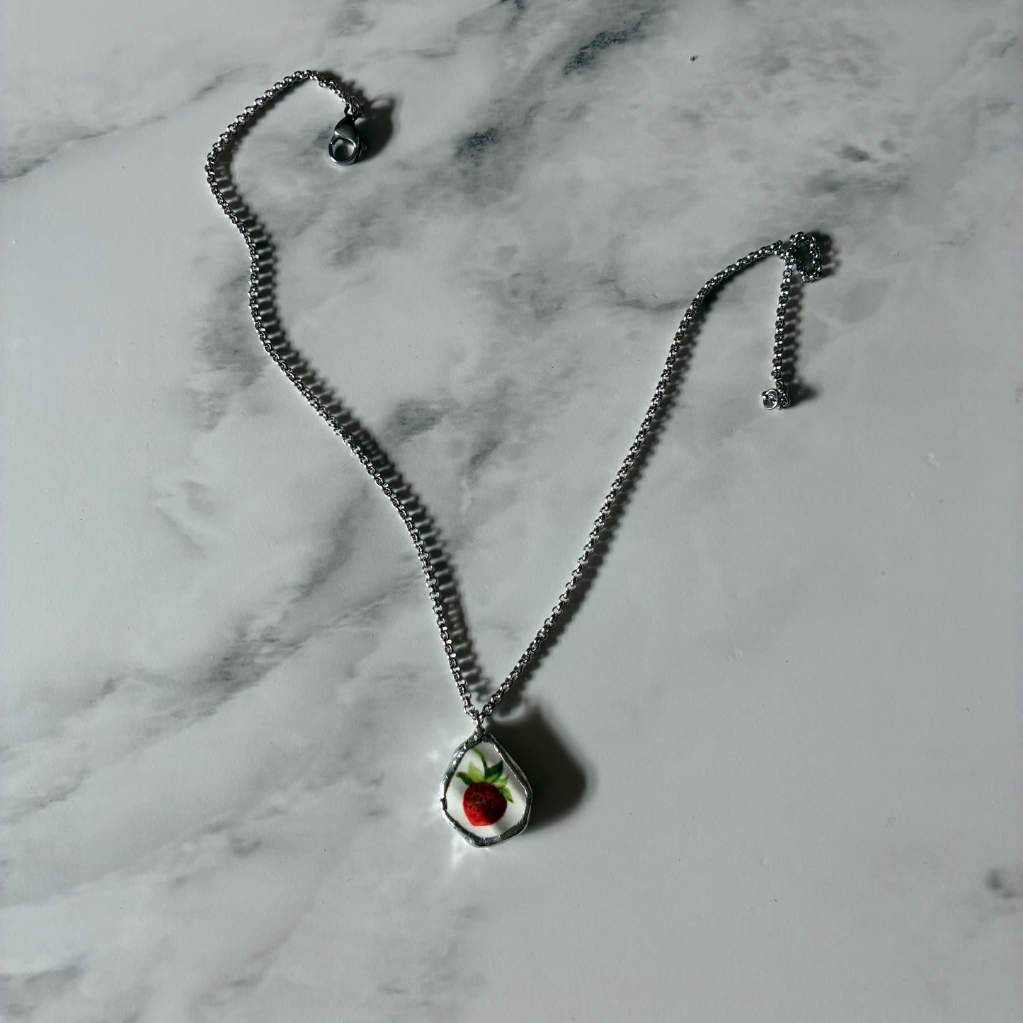 Strawberry 3 Ceramic Necklace