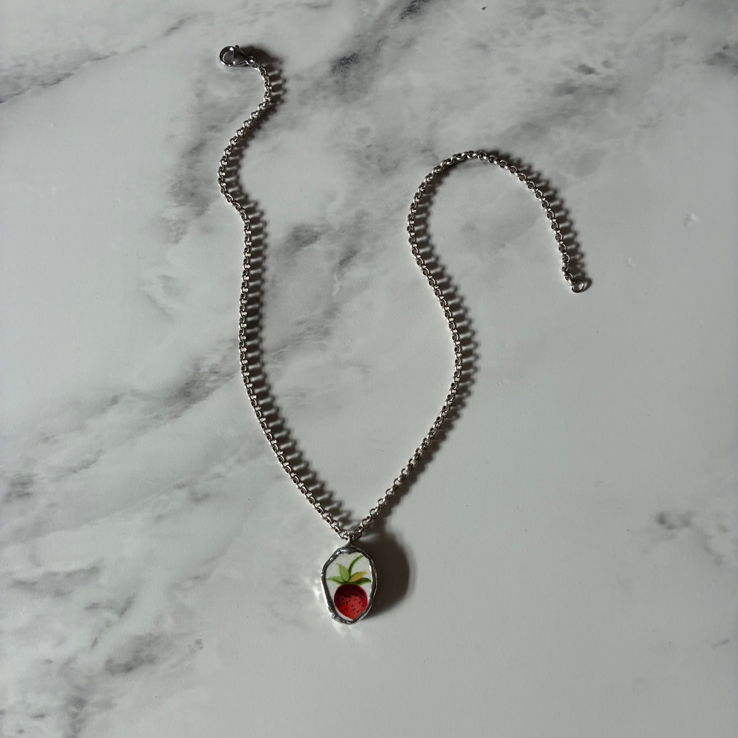 Strawberry 5 Ceramic Necklace