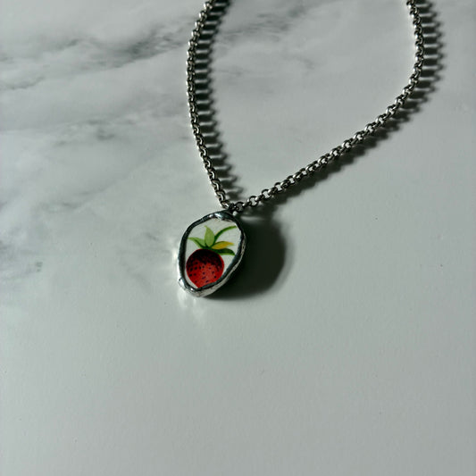 Strawberry 5 Ceramic Necklace