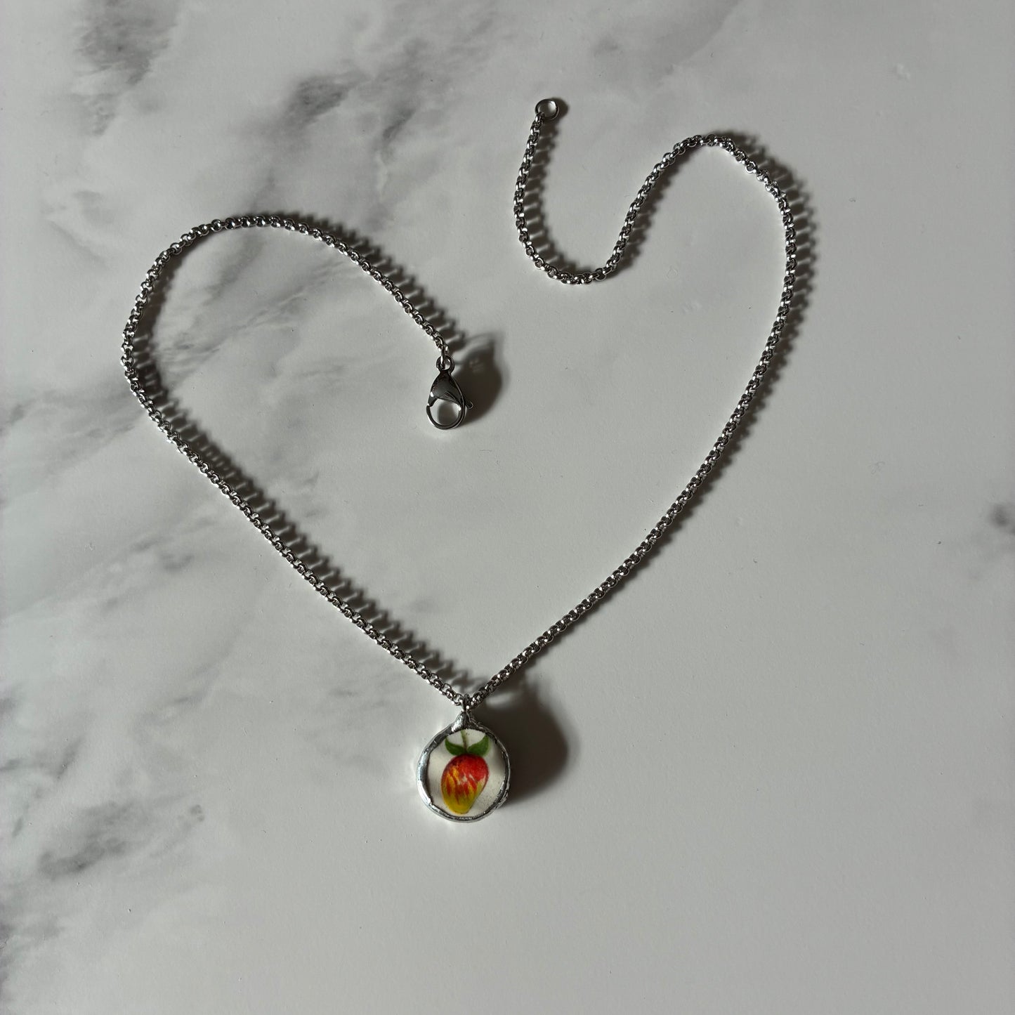 Strawberry Mango Ceramic Necklace