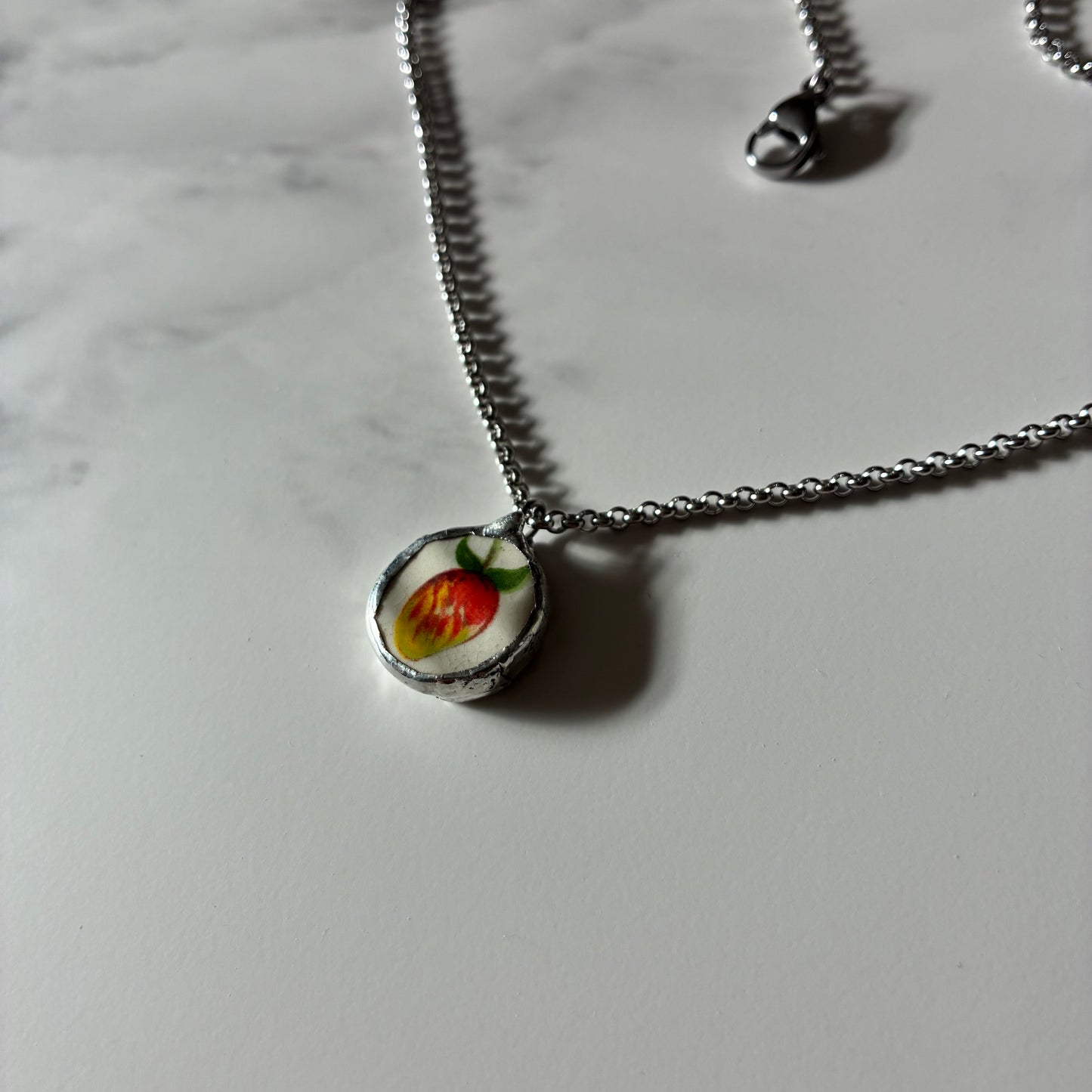 Strawberry Mango Ceramic Necklace