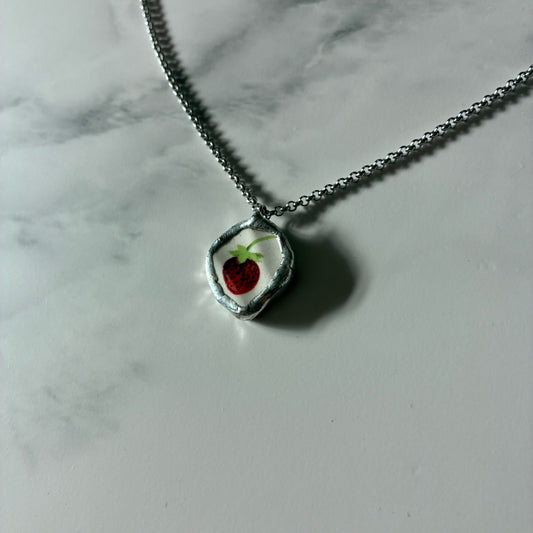 Strawberry 8 Ceramic Necklace