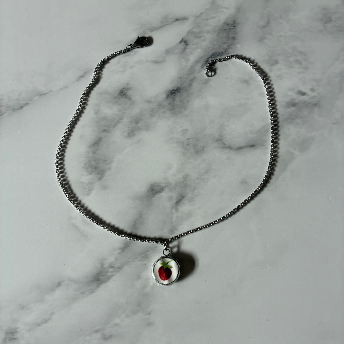Strawberry 9 Ceramic Necklace