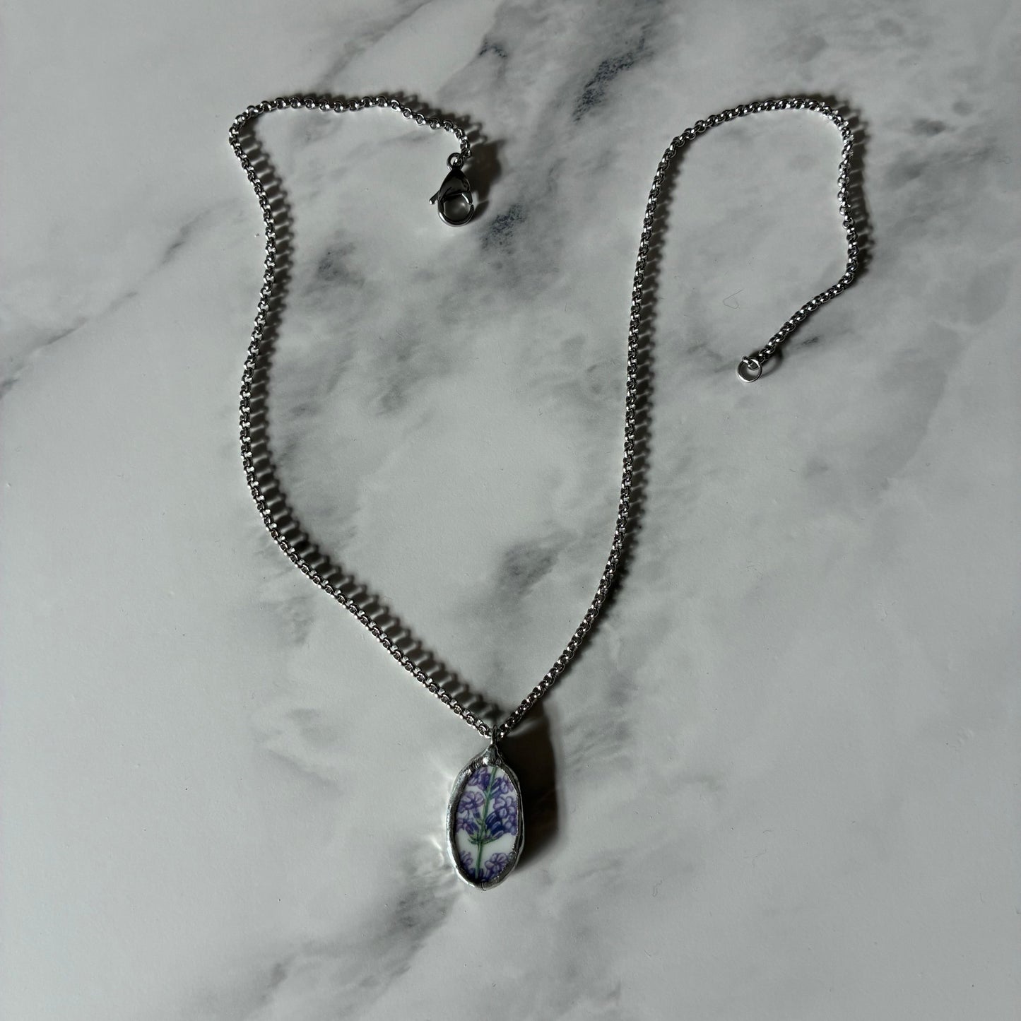 Lavender Ceramic Pendant Necklace