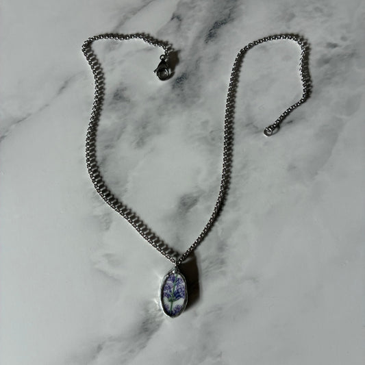 Lavender Ceramic Pendant Necklace