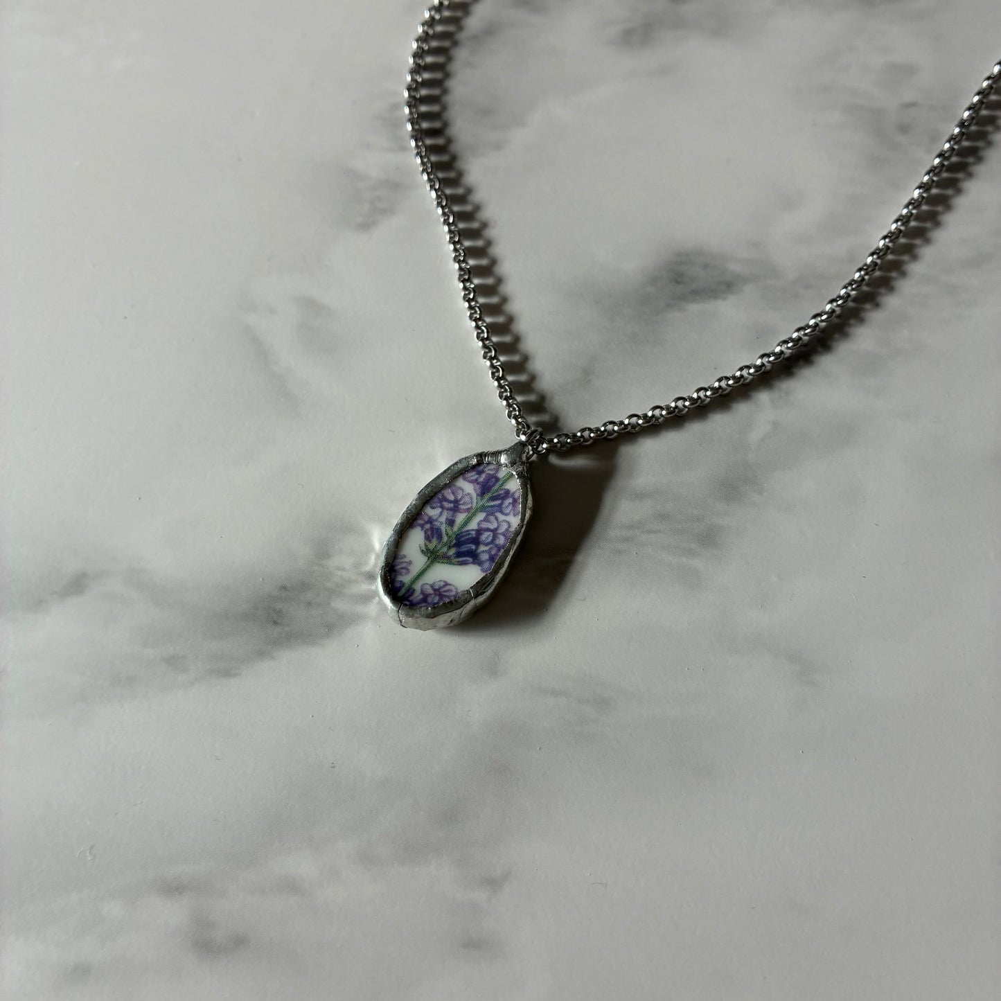 Lavender Ceramic Pendant Necklace