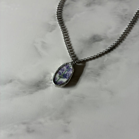Lavender Ceramic Pendant Necklace