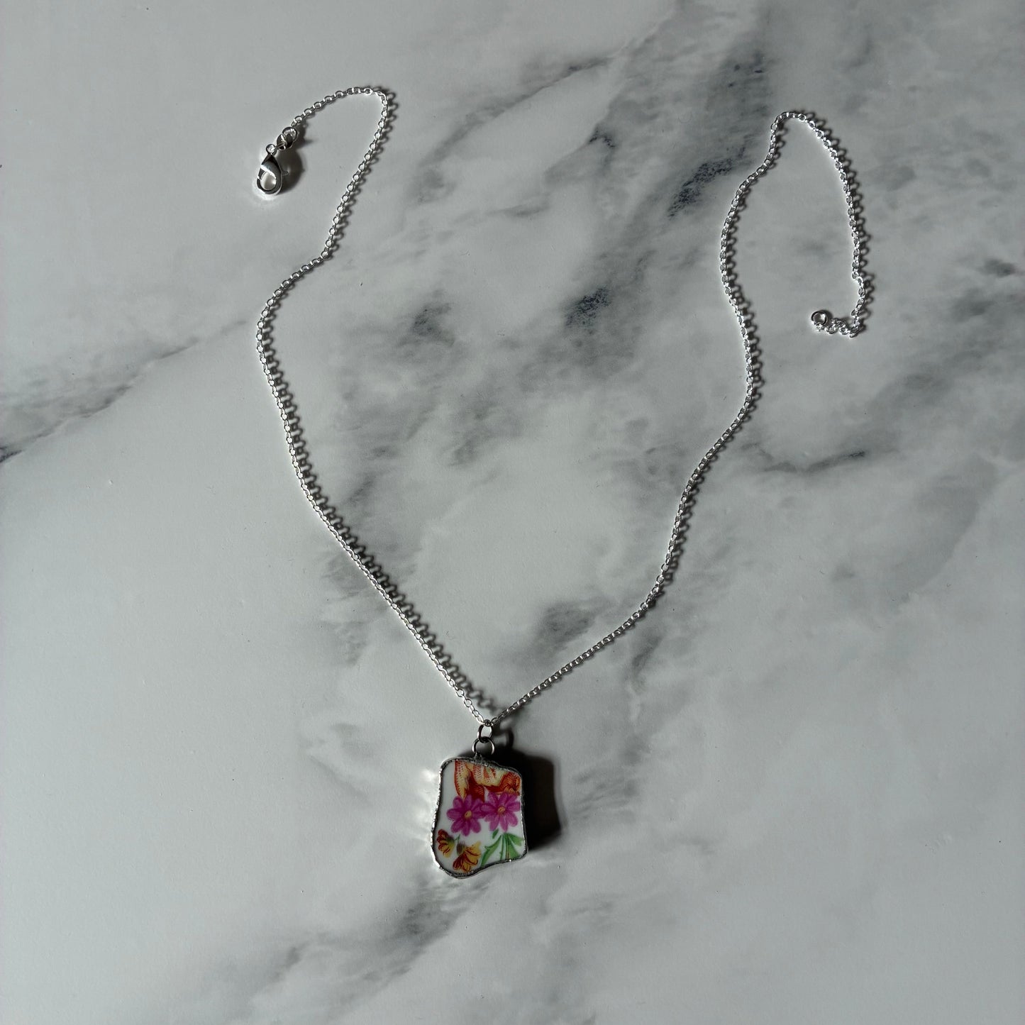 Florals Ceramic Pendant Necklace