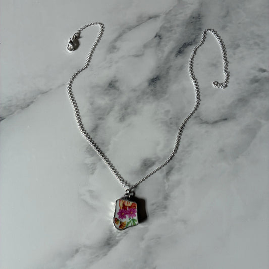 Florals Ceramic Pendant Necklace