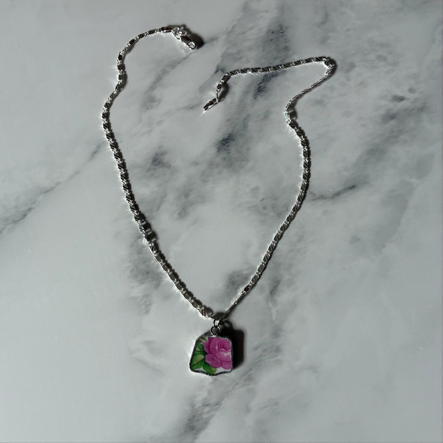 Florals 2 Ceramic Pendant Necklace