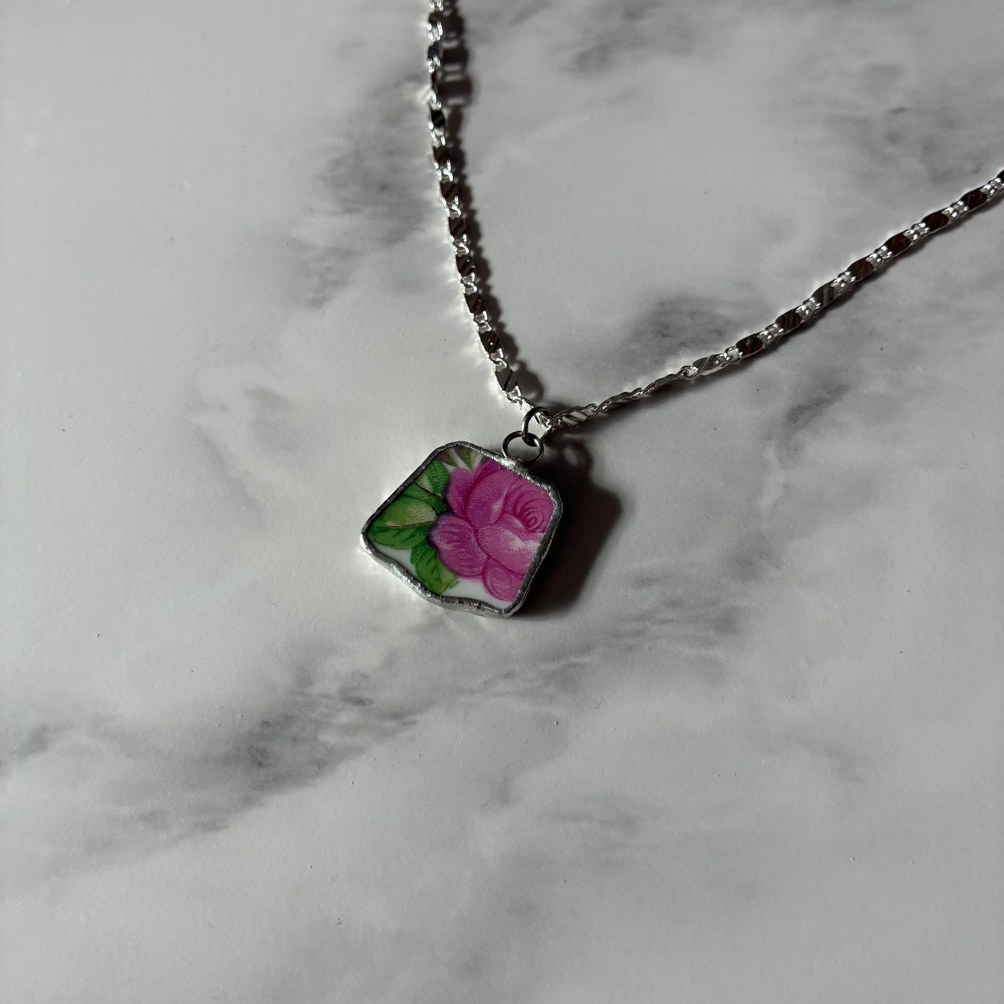 Florals 2 Ceramic Pendant Necklace