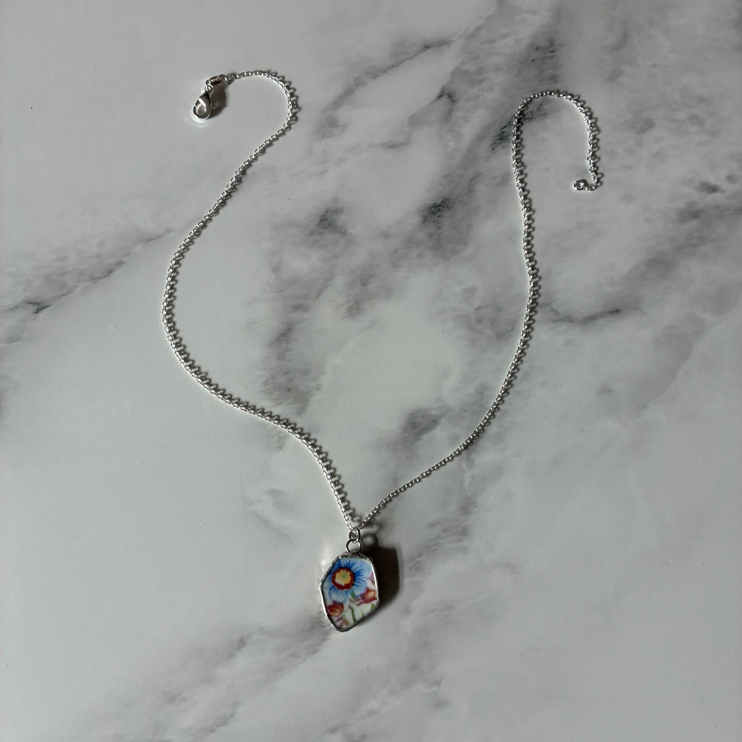 Florals 3 Ceramic Pendant Necklace