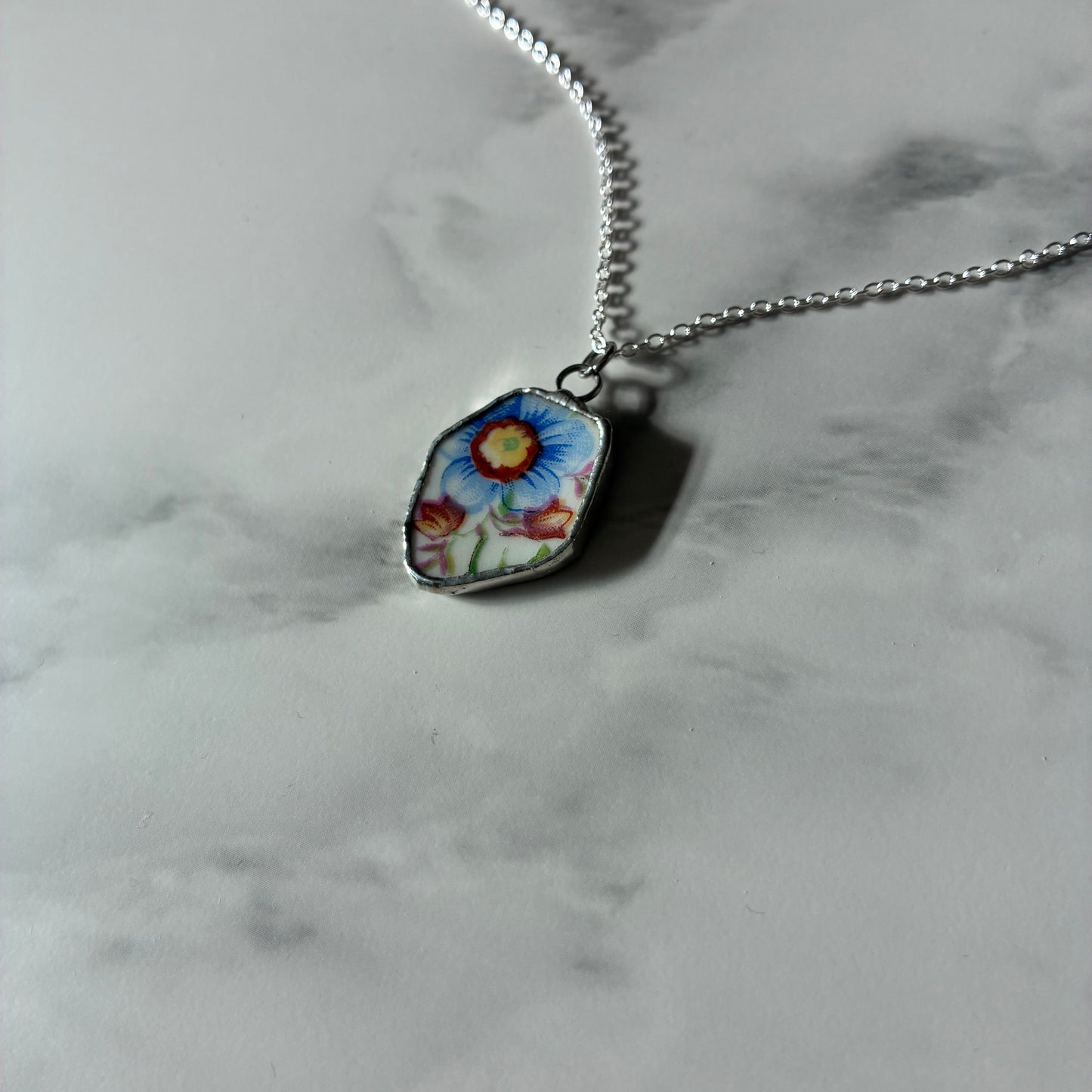 Florals 3 Ceramic Pendant Necklace