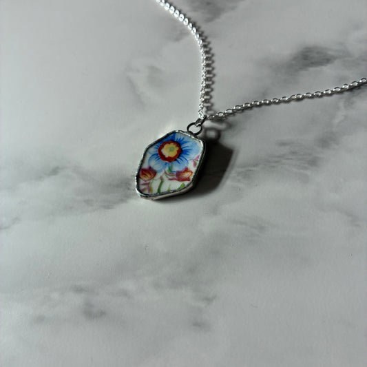 Florals 3 Ceramic Pendant Necklace
