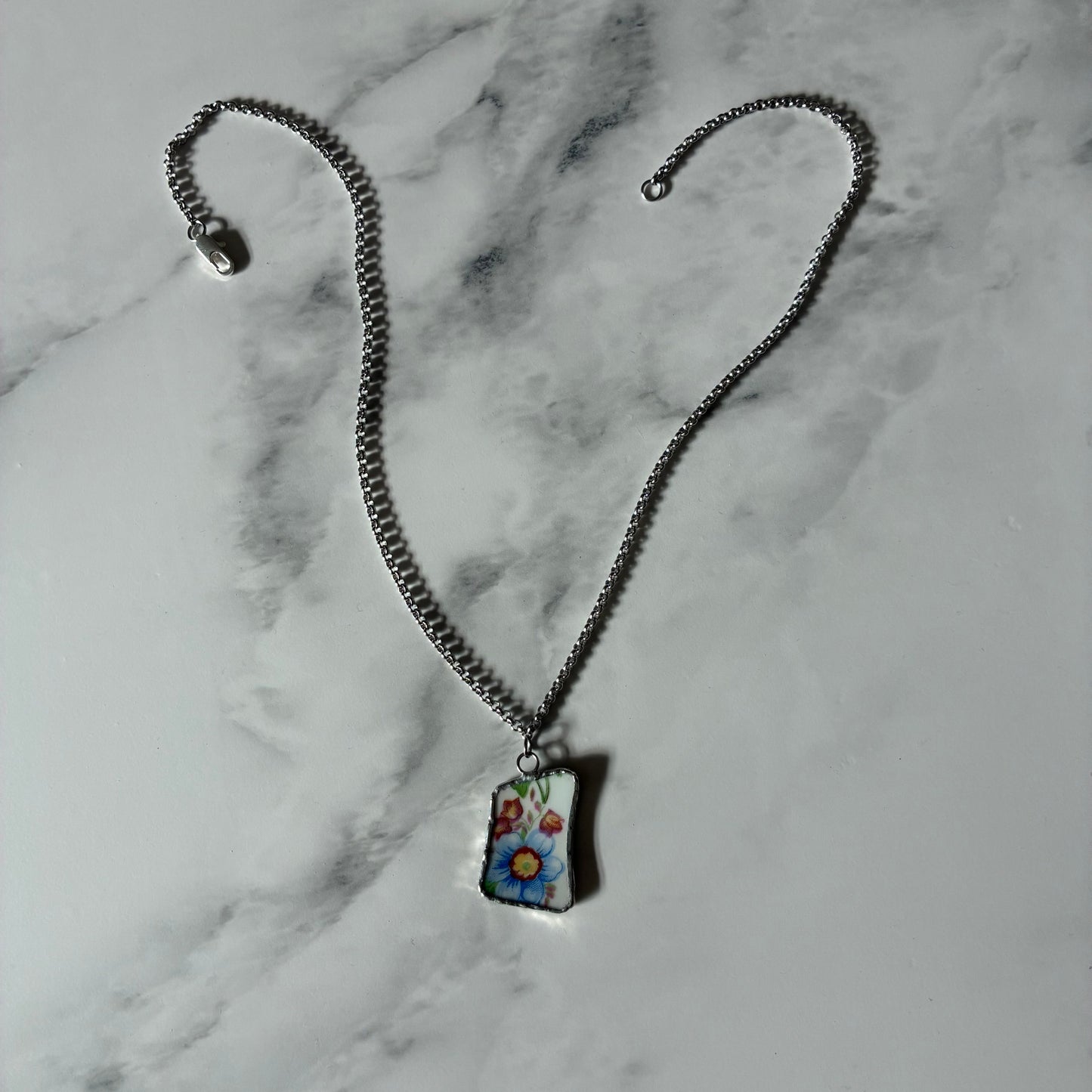 Florals 4 Ceramic Pendant Necklace