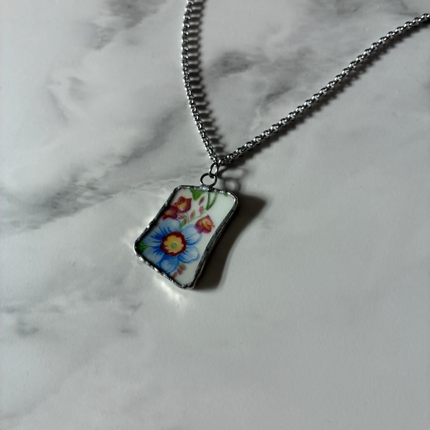 Florals 4 Ceramic Pendant Necklace