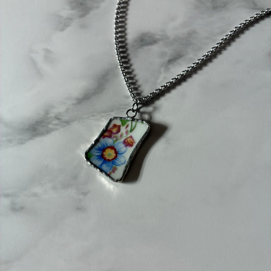 Florals 4 Ceramic Pendant Necklace